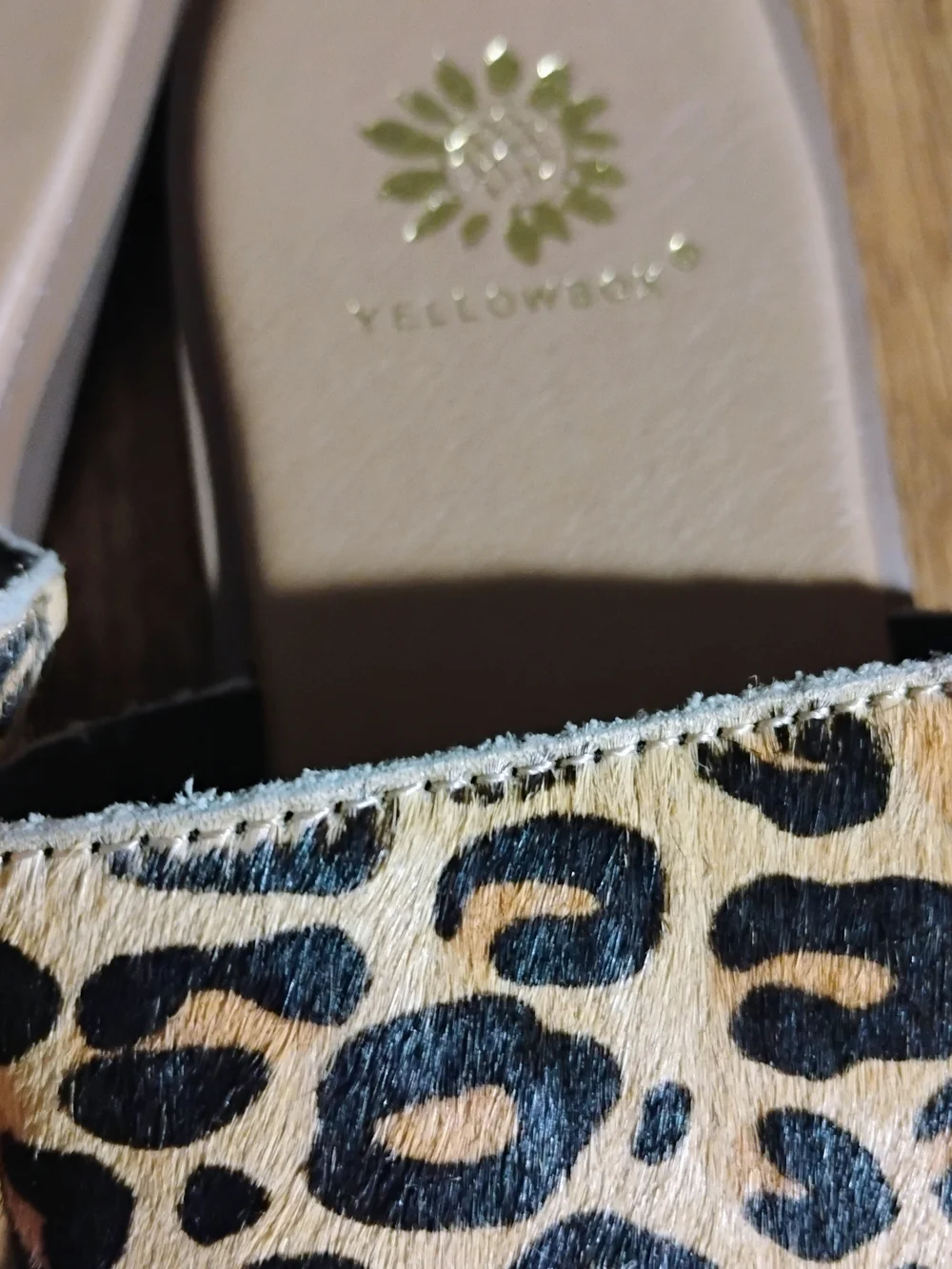 Yellow Box Leopard Print Double-Strap Slide Sandals - Tan/Black - Picture 8 of 10
